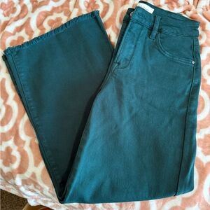 Green High-Rise Wide Leg Jeans